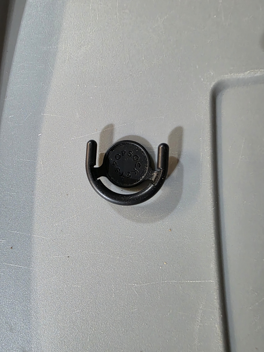 Black Plastic Popsocket Car Hook - Single Hardware Piece